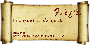 Frankovits Ágost névjegykártya
